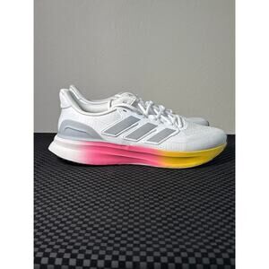 New Men’s Adidas Ultrarun 5, White, Pink, and Yellow, Size 11.5